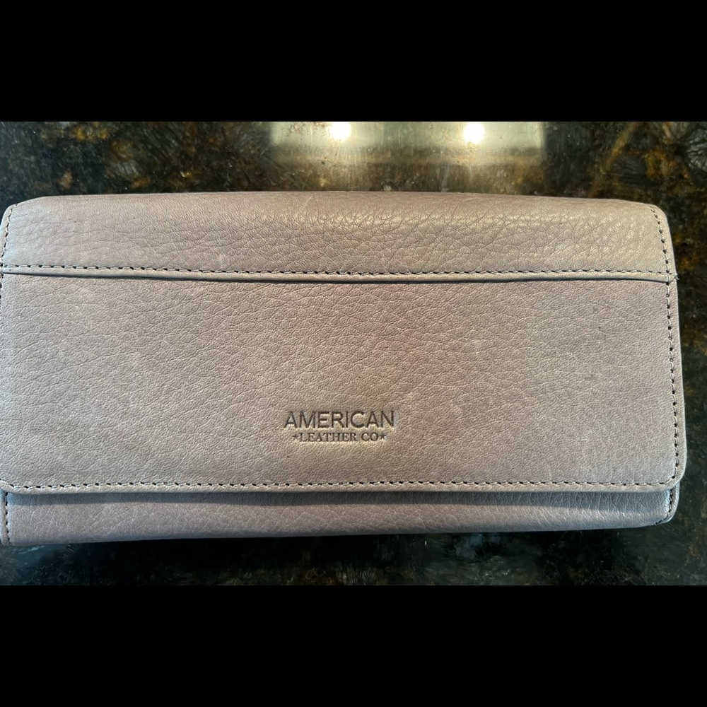 American Leather Co Clyde wallet stone